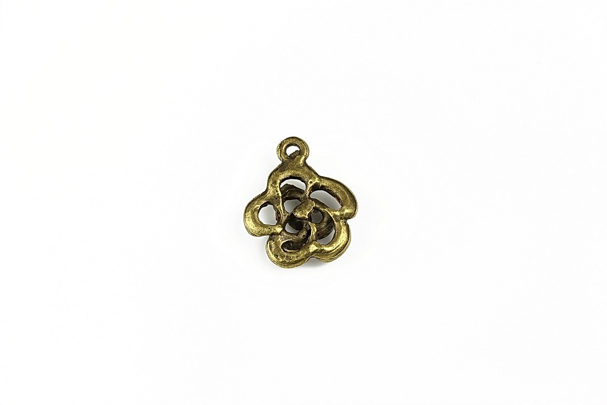 Charm bronz floare 17x14mm