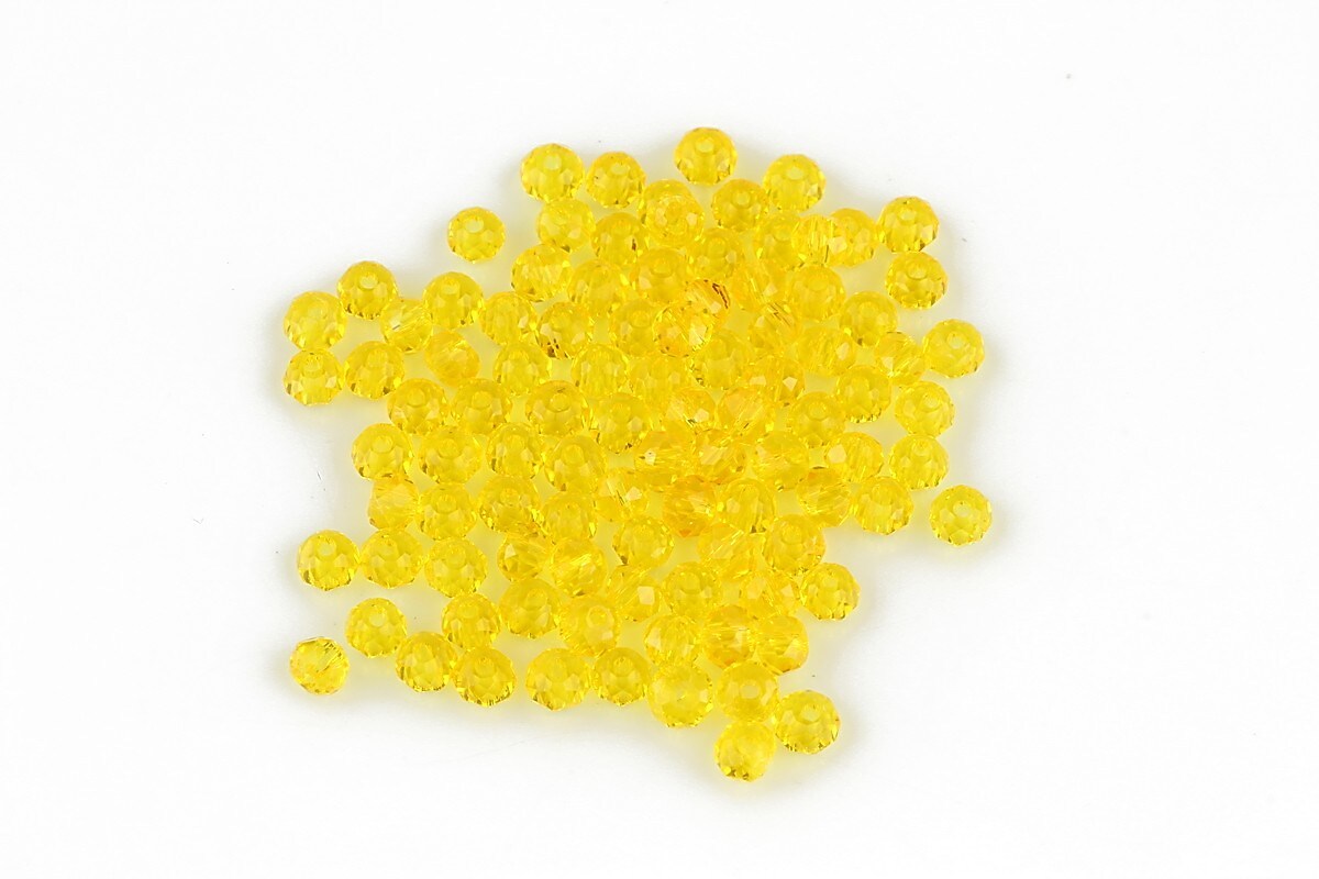 Cristale rondele 2x3mm - galben transparent - (10 buc.)