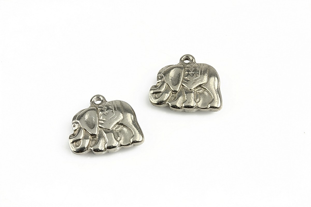 Charm otel inoxidabil elefant 13x15x3,5mm