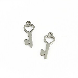 Charm otel inoxidabil cheie 16x6x1,2mm