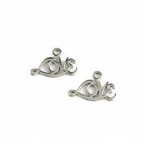 Charm otel inoxidabil love 10x14x1mm