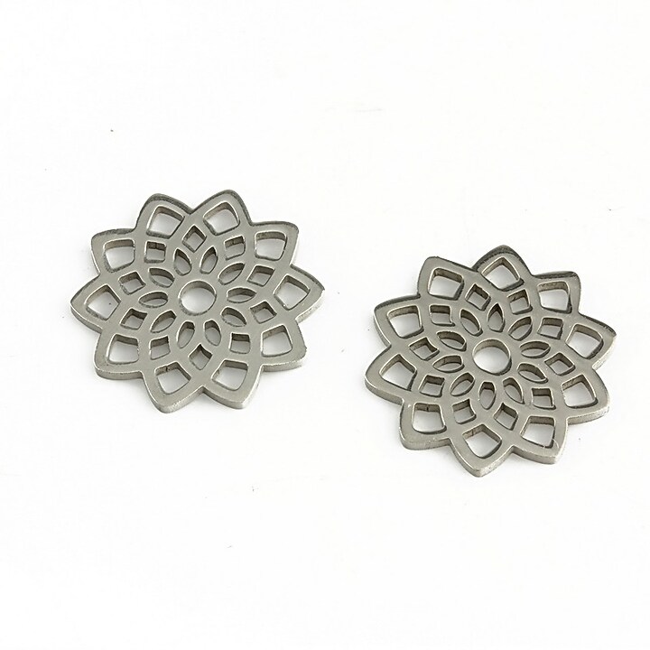 Charm otel inoxidabil lotus 16x16x1mm