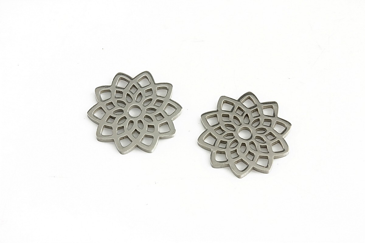 Charm otel inoxidabil lotus 16x16x1mm