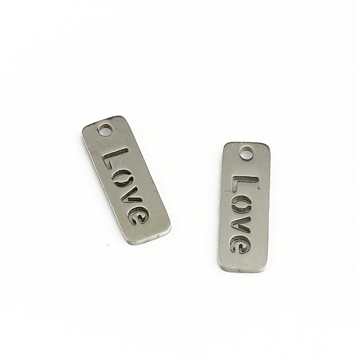 Charm otel inoxidabill love 17x6x1mm