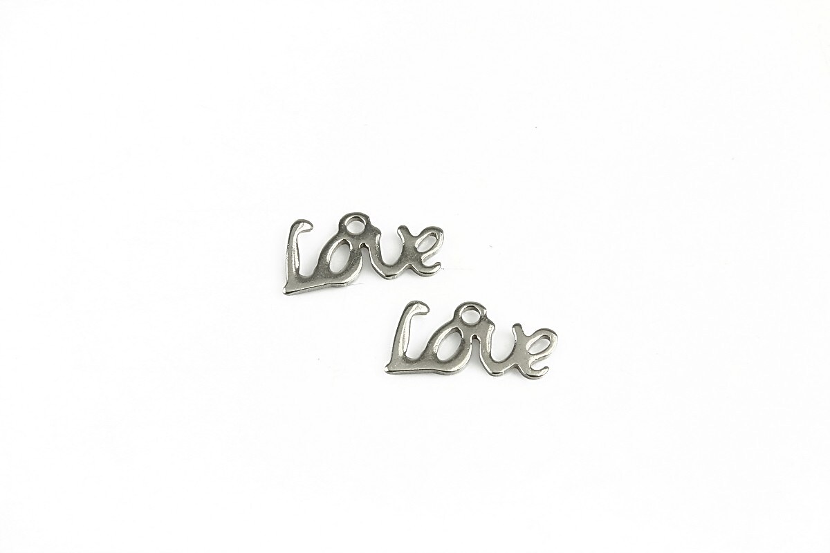 Charm otel inoxidabill love 6x13x0,5mm