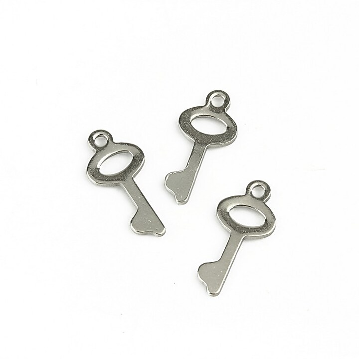 Charm otel inoxidabill cheie 16x7x1mm