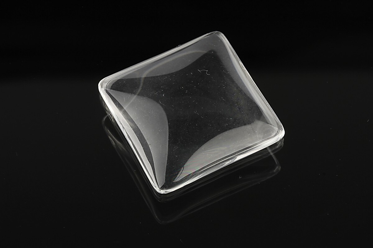 Cabochon patrat de sticla transparenta pentru fundal personalizat 25mm