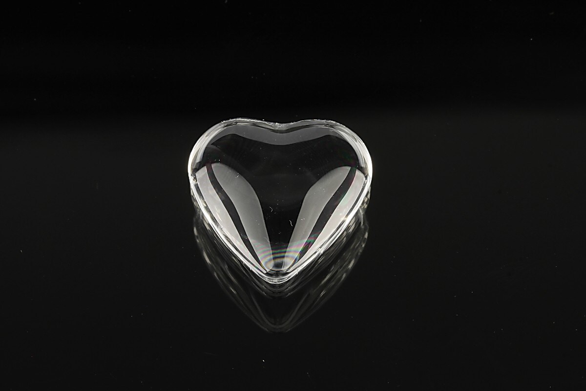 Cabochon inima de sticla transparenta pentru fundal personalizat 20mm