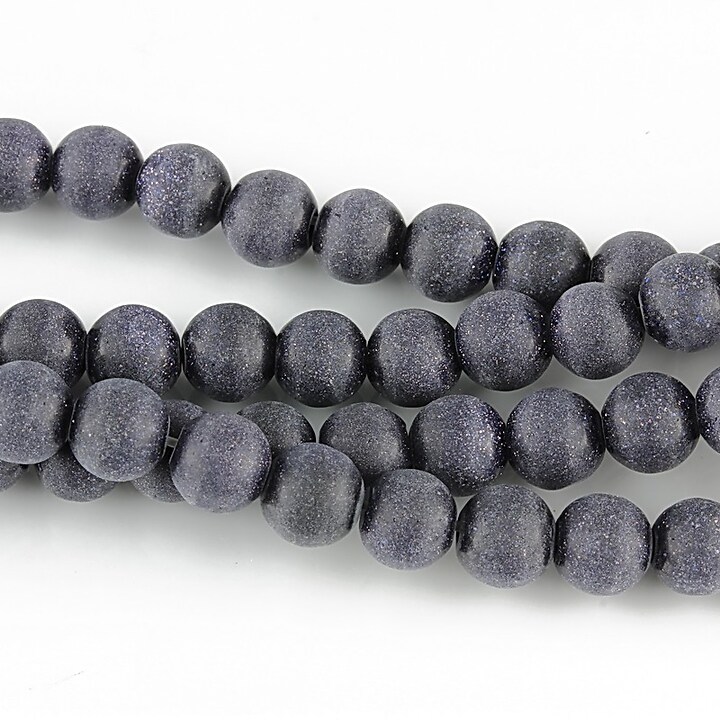 Blue goldstone frosted (mat) sfere 6mm