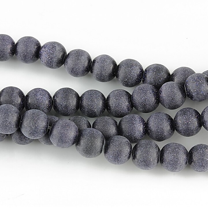 Blue goldstone frosted (mat) sfere 6mm