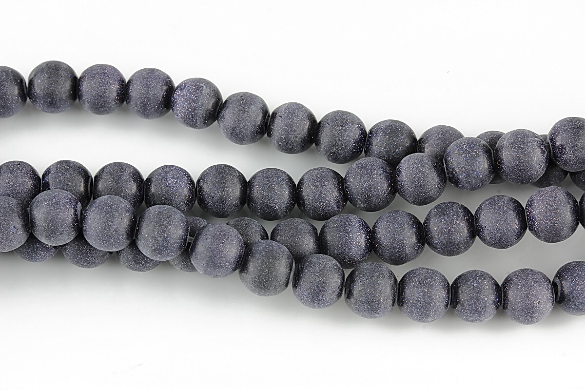 Blue goldstone frosted (mat) sfere 6mm