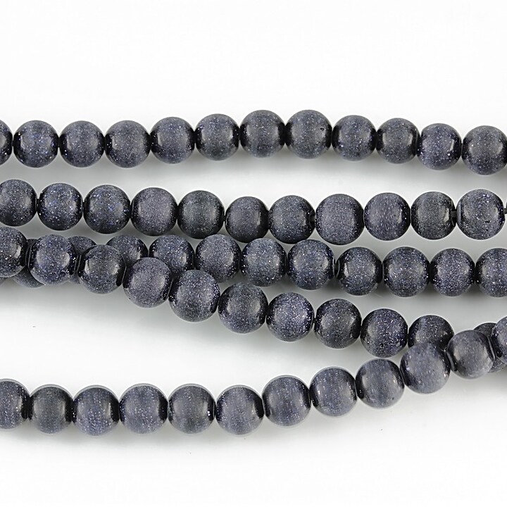 Blue goldstone frosted (mat) sfere 4mm (10 buc.)