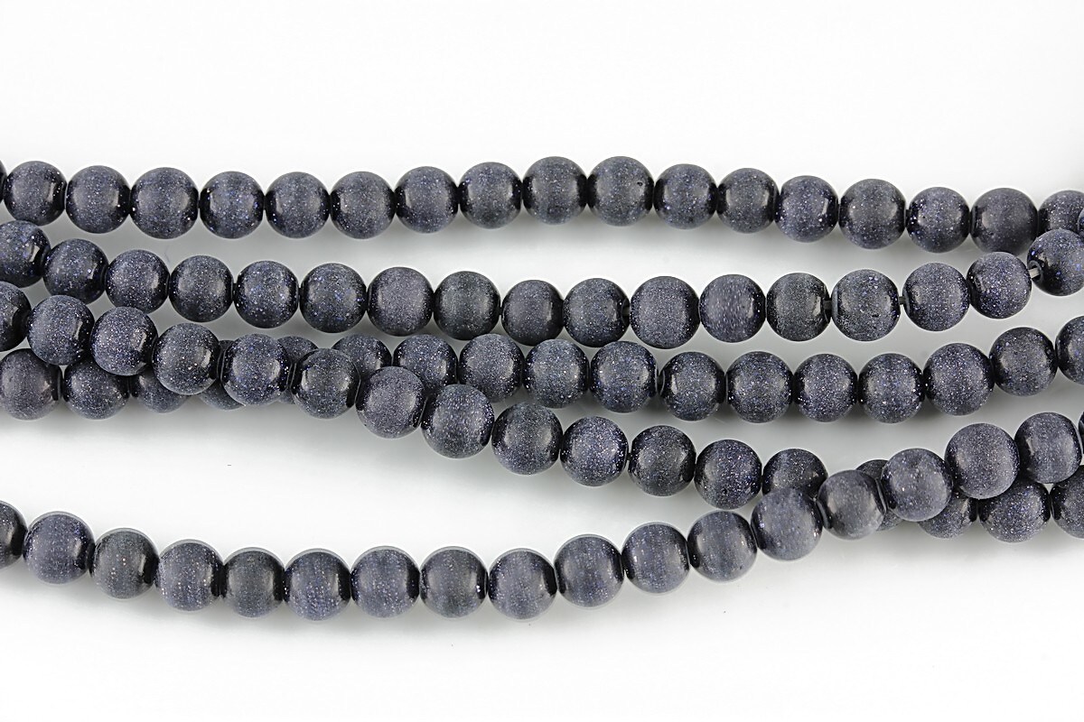 Blue goldstone frosted (mat) sfere 4mm (10 buc.)