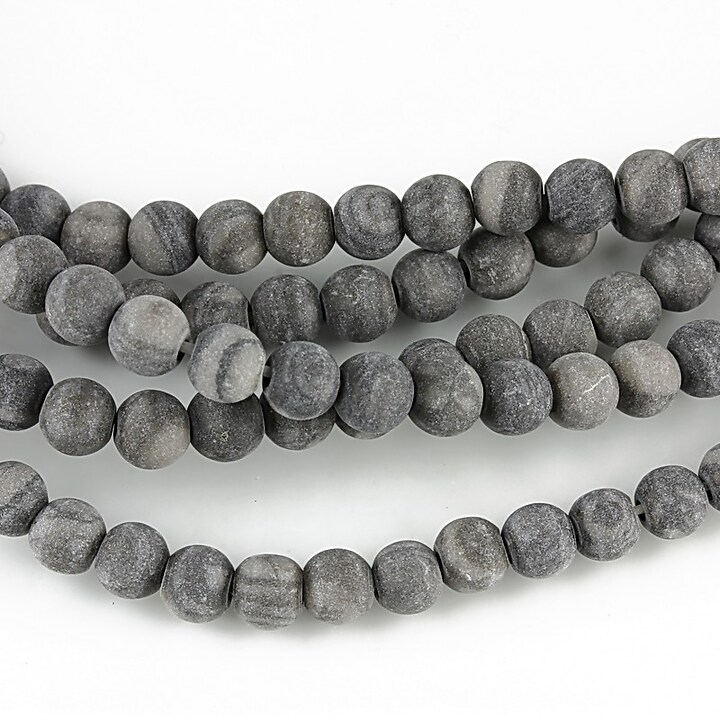 Black wood jasper frosted (mat) sfere 4mm (10 buc.)