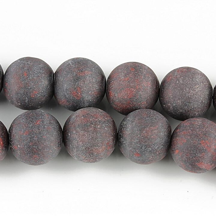 Bloodstone jasper frosted (mat) sfere 10mm