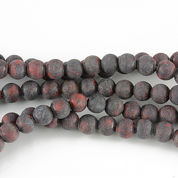 Bloodstone jasper frosted (mat) sfere 4mm (10 buc.)