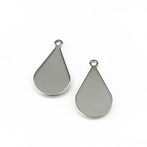 Charm otel inoxidabill 304 lacrima pentru gravat 18x10mm