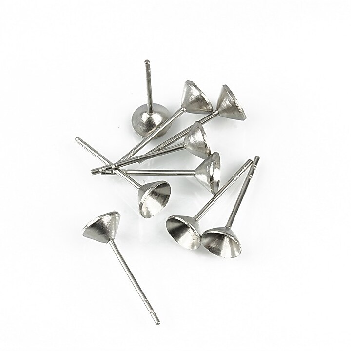 Baza cercei otel inoxidabil pentru rhinestone de 4,5mm (2 buc.)