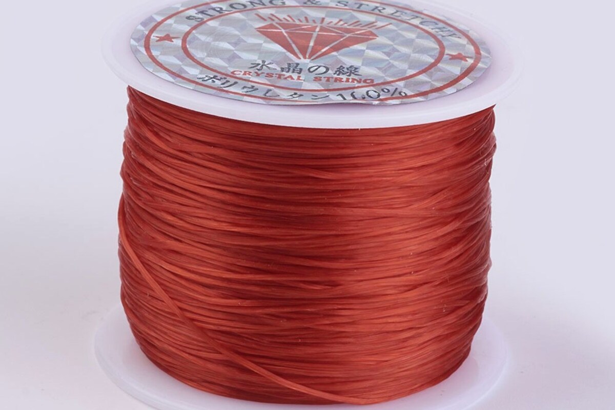 Elastic pentru bratari Crystal String 0,5mm - rola 45m - rosu