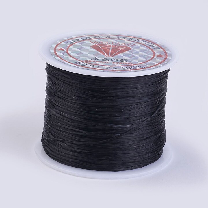 Elastic pentru bratari Crystal String 0,5mm - rola 45m - negru