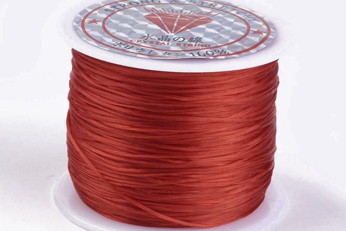 Elastic pentru bratari Crystal String 0,5mm - rola 45m - rosu