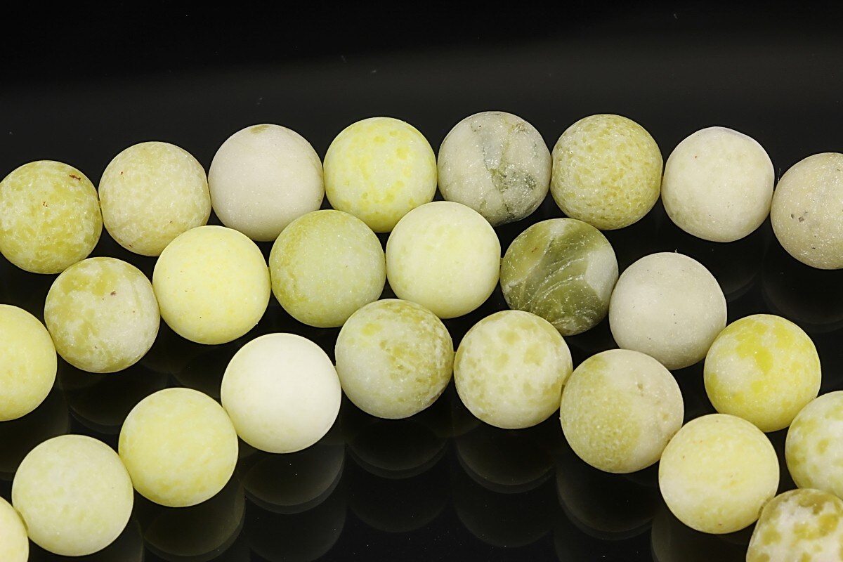 Yellow jasper frosted (mat) sfere 8mm