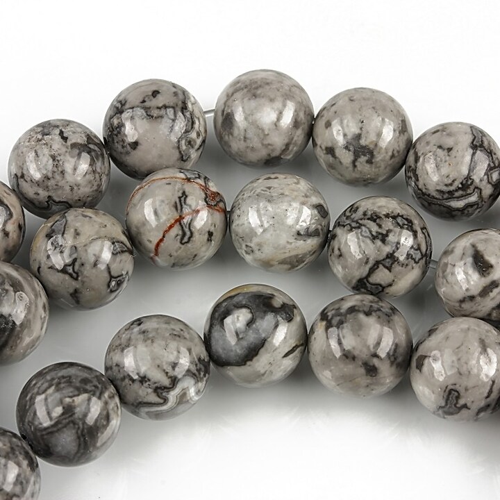 Silver leaf jasper sfere 8mm