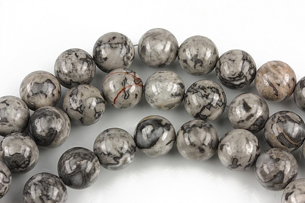 Silver leaf jasper sfere 8mm