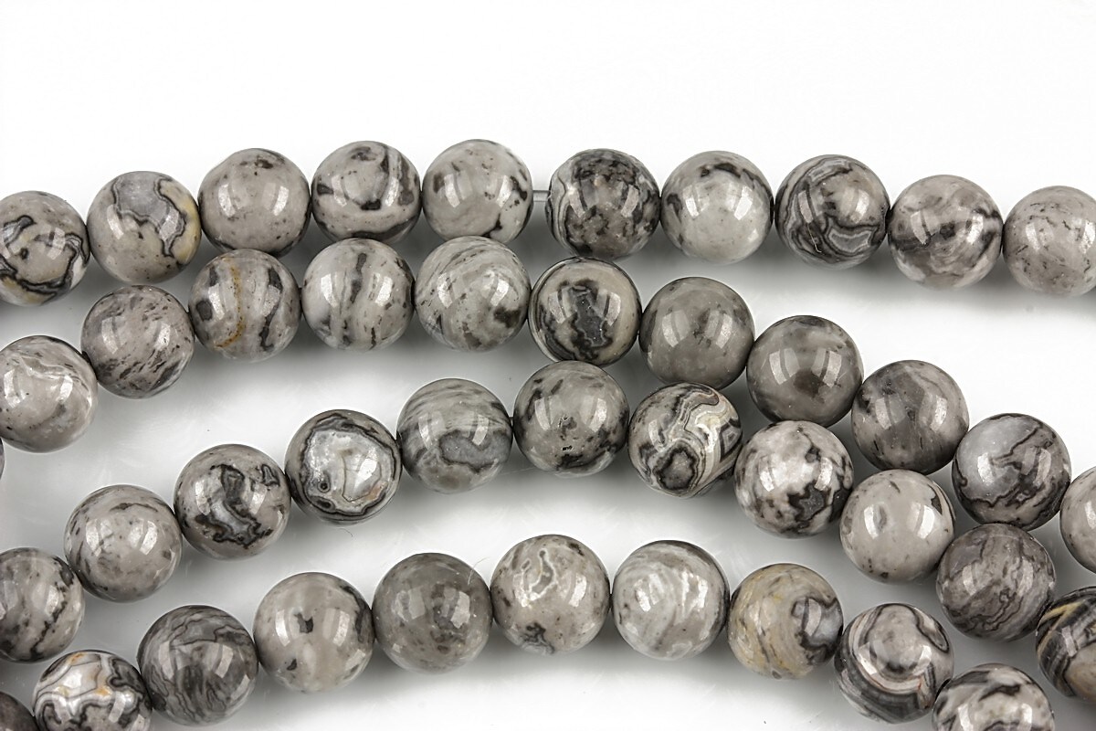 Silver leaf jasper sfere 6mm