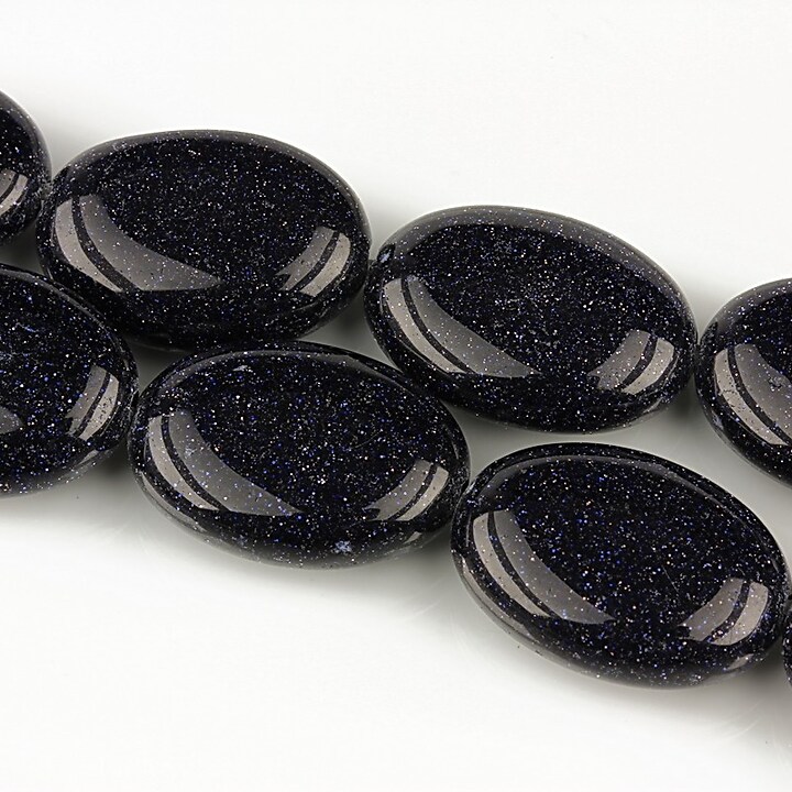 Blue goldstone oval 18x13mm