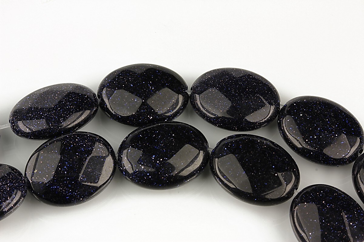 Blue goldstone oval fatetat 16x12mm