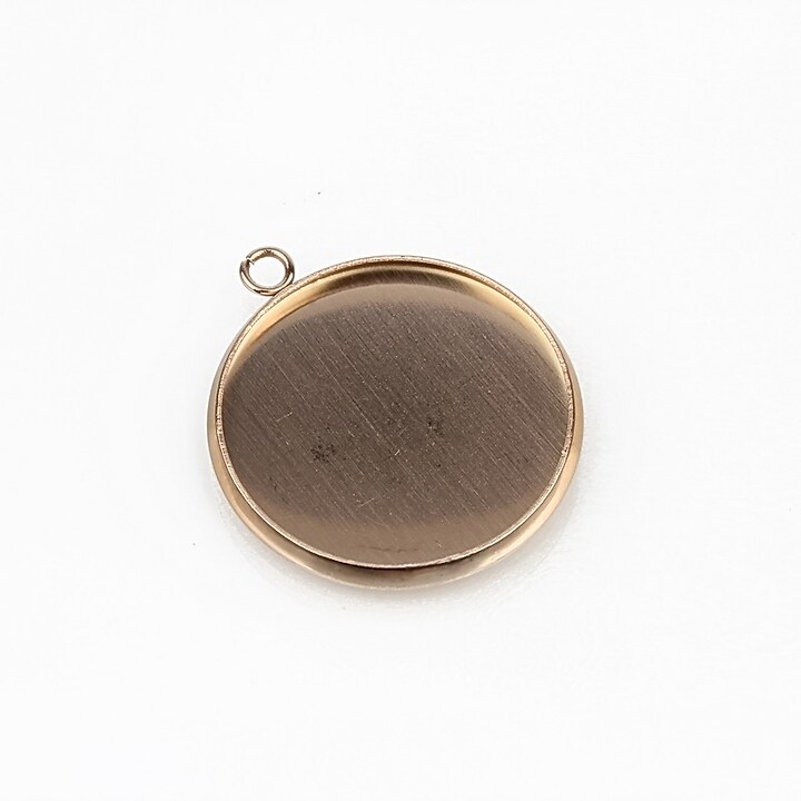 Baza cabochon otel inoxidabil 304 rose gold, 22x20mm, interior 18mm