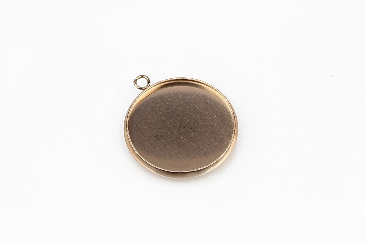 Baza cabochon otel inoxidabil 304 rose gold, 22x20mm, interior 18mm