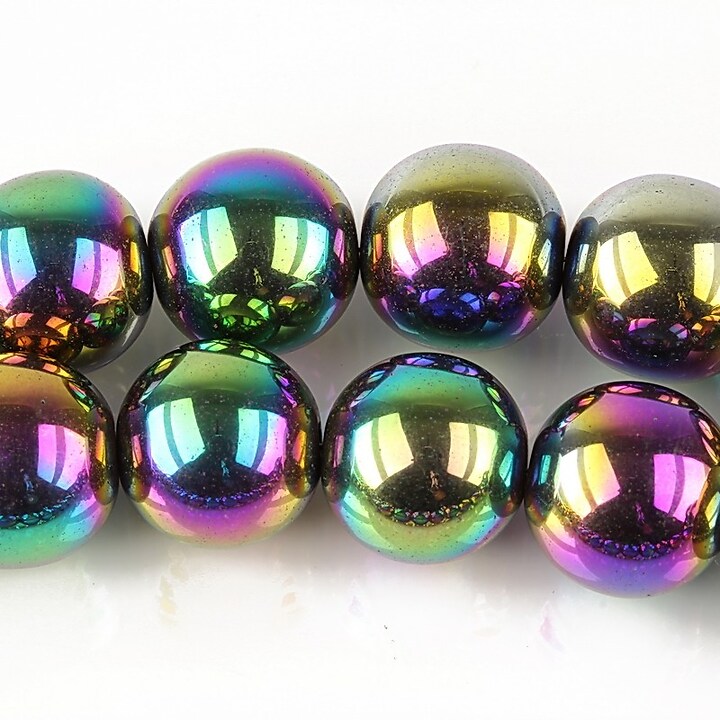 Hematit electroplacat sfere 12mm - multicolor