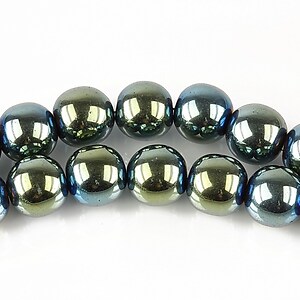 Hematit electroplacat sfere 8mm - verde