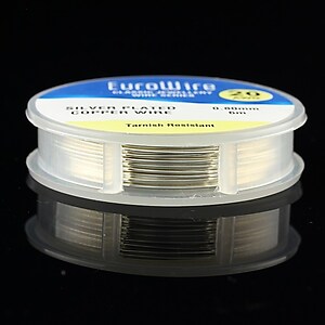 Sarma de cupru PLACATA CU ARGINT, Non Tarnish, grosime 0,8 mm, rola 6m