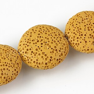 Margele lava galbena banut 20mm
