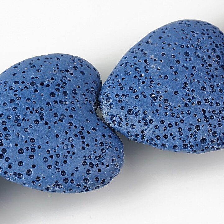 Margele lava albastra inima 30mm
