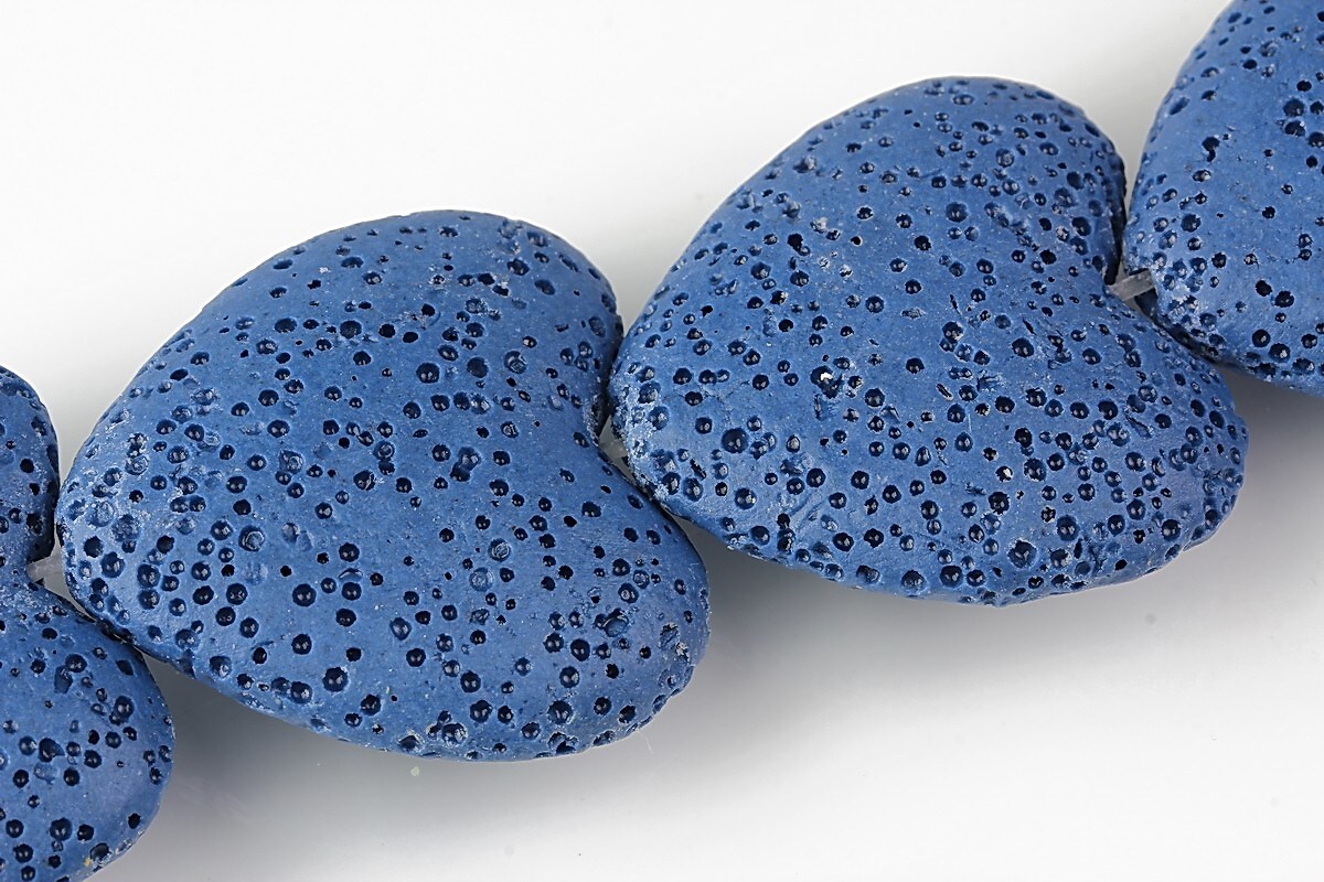 Margele lava albastra inima 30mm