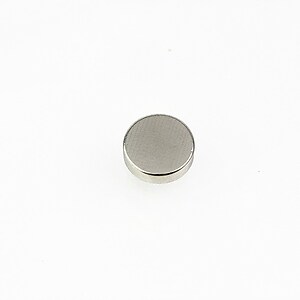 Magnet neodim banut 10mm, grosime 2,5mm, argintiu