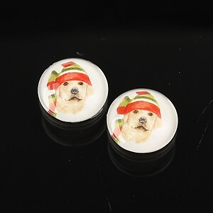 Cabochon sticla 14mm "Craciun" cod 1742
