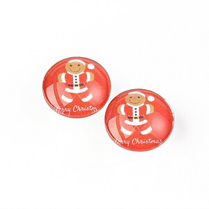 Cabochon sticla 14mm "Craciun" cod 1750