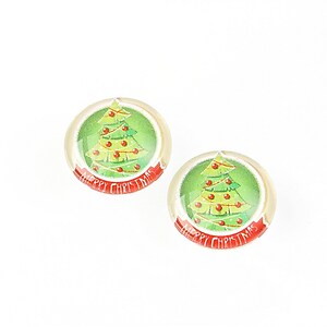 Cabochon sticla 14mm "Craciun" cod 1753