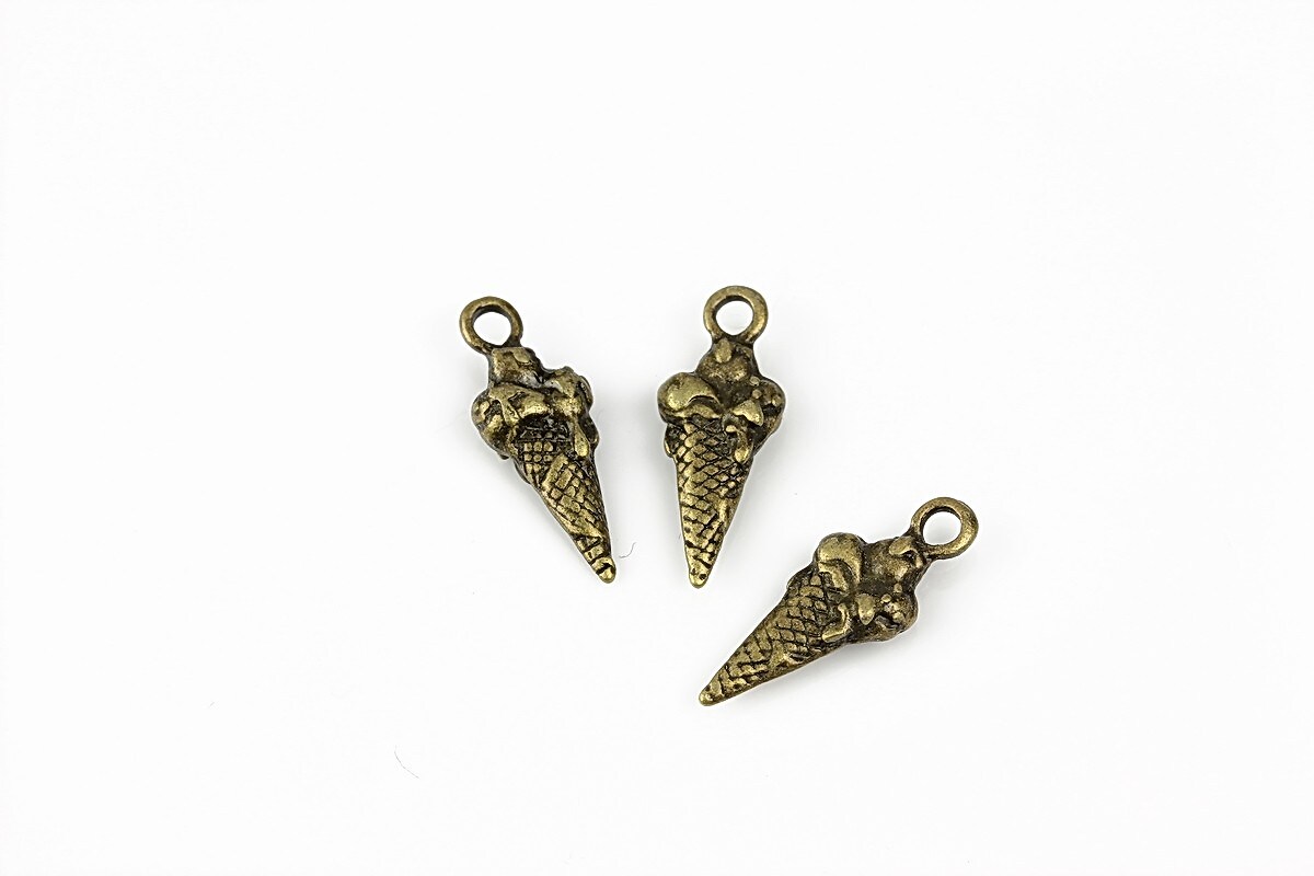 Charm bronz  inghetata 18x7mm