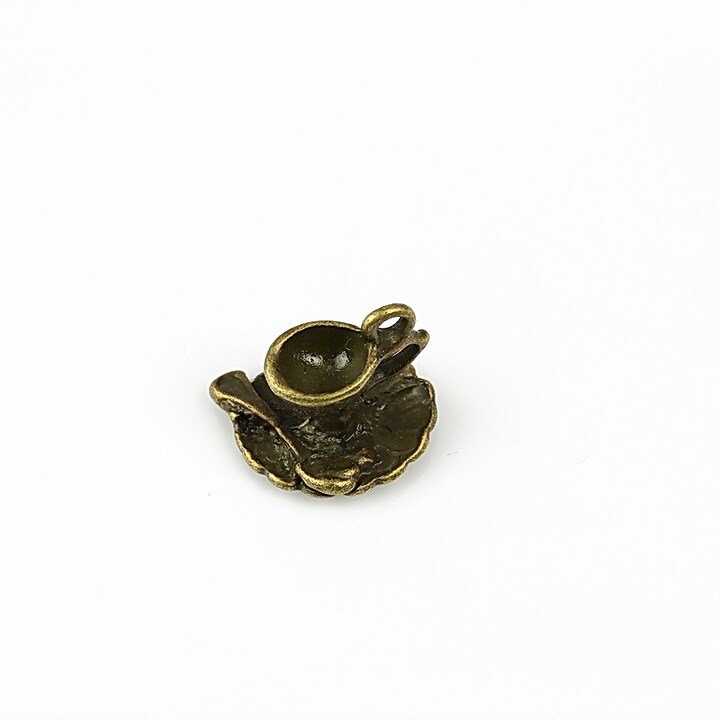 Charm bronz ceasca 13x15mm