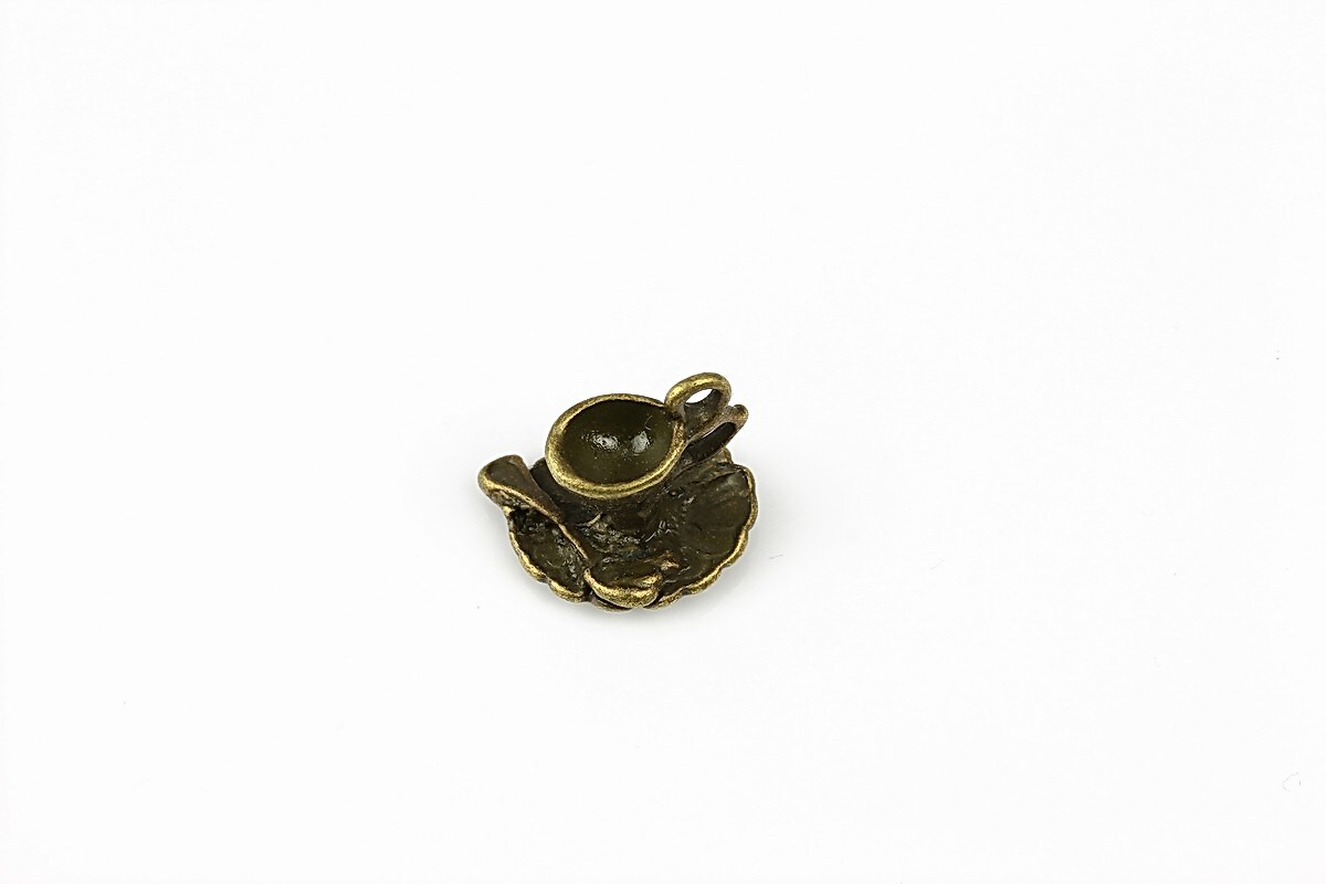 Charm bronz ceasca 13x15mm