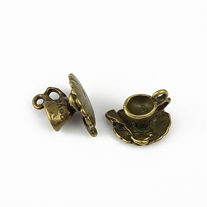 Charm bronz ceasca 13x15mm