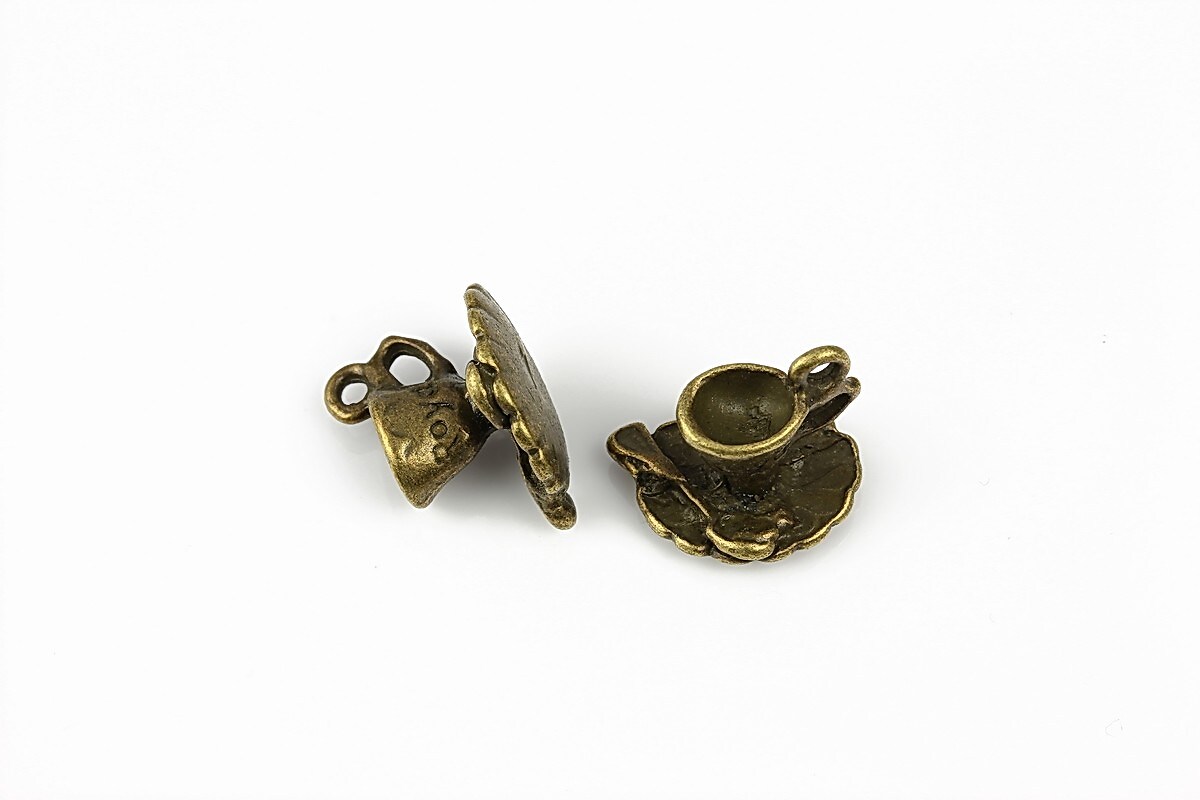 Charm bronz ceasca 13x15mm