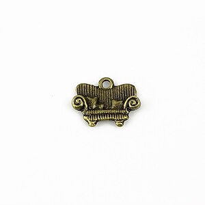 Charm bronz  canapea 14x16mm