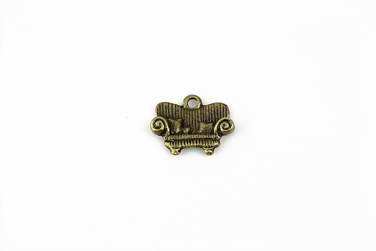 Charm bronz  canapea 14x16mm